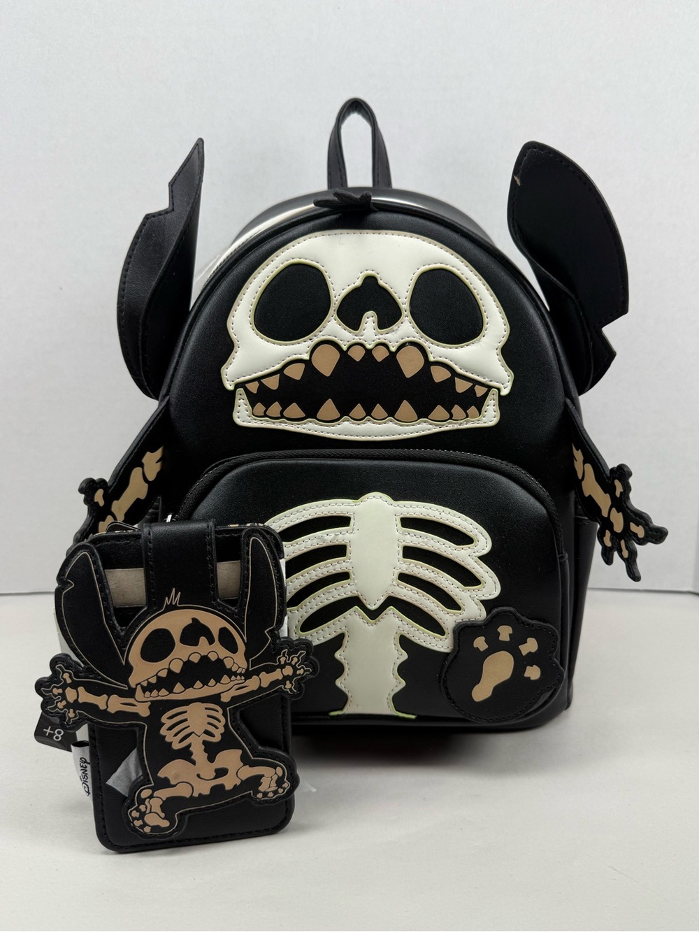 Loungefly Disney Lilo & Stitch Skeleton Mini Backpack & Wallet SDCC 2022